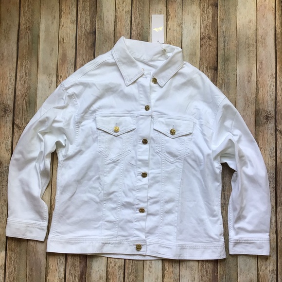 NWT Lilly Pulitzer Brixley Denim Jacket in Resort White